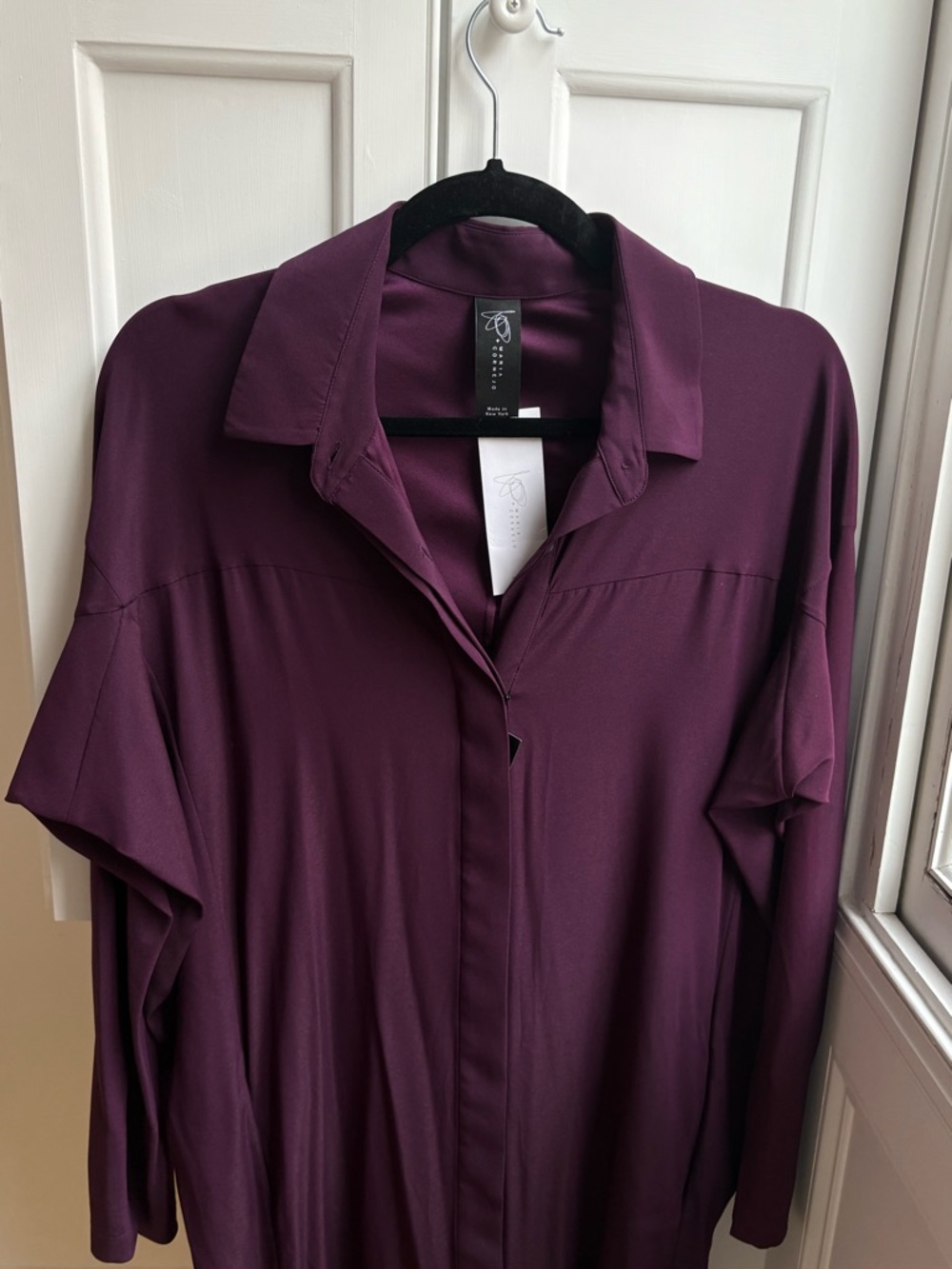 Zero + Maria Cornejo Bordeaux Midi Shirt Dress